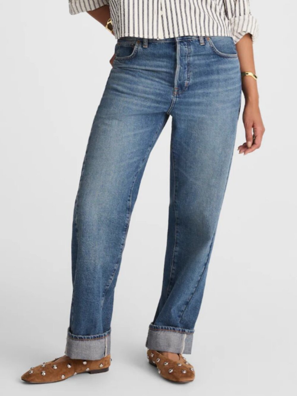 The Curvy Pieced Barrel-Leg Jean
